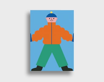 Happy Kids X — Postcard, DIN A6, Boy, Winter