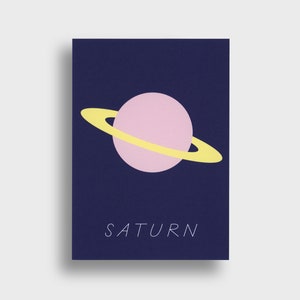 Saturn — Postkarte, DIN A6, Planet, Planetensystem