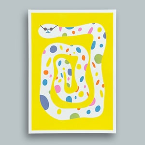 Serpiente – Impresión en Riso A3, Risografia, Impresión en Riso, Póster, Póster de Animales