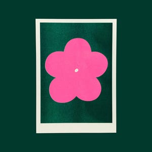 Flower – Riso Print, A5 Risograph, Art Print