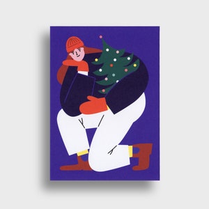 Winter Woman — cartolina, DIN A6, periodo invernale, Natale