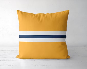 Nautical pillow. Nautical decor. Navy Nautical Stripes Throw Pillow