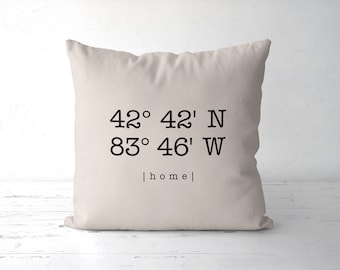 Coordinates pillow | Etsy Custom Personalized Pillow Longitude