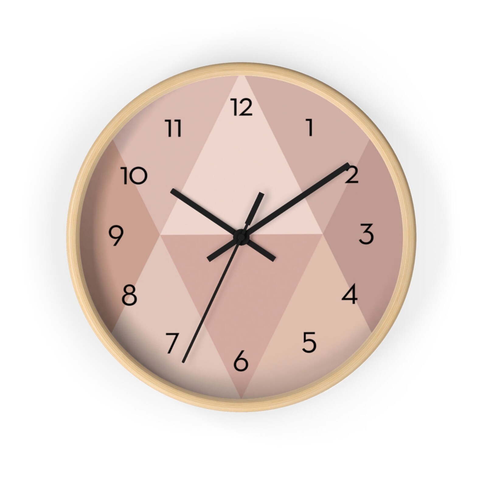 Blush Pink nursery clock Pink Geometric wall clock midcentury Etsy