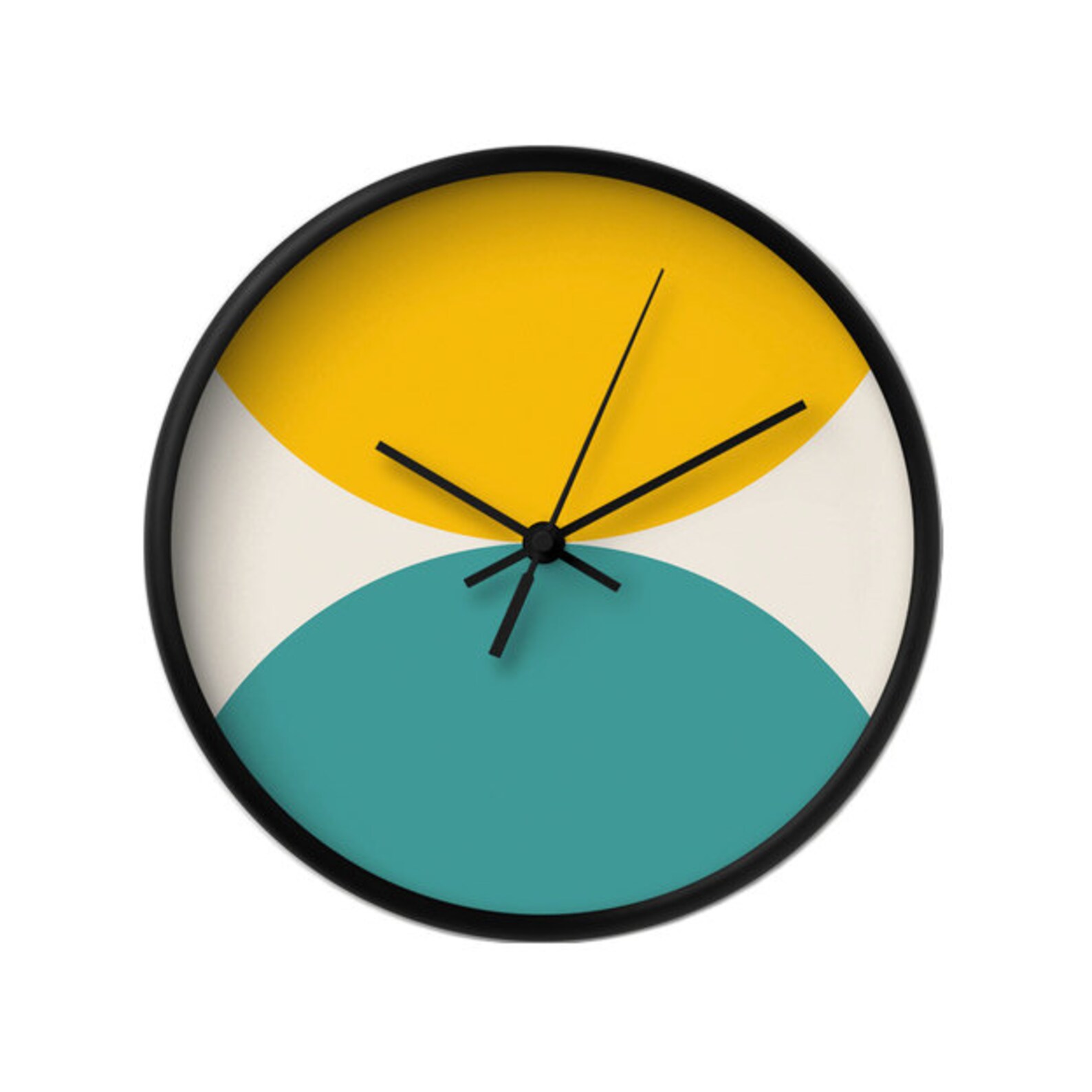 Teal Wall Clock Geometric Wall Clock Housewarming Gift Etsy