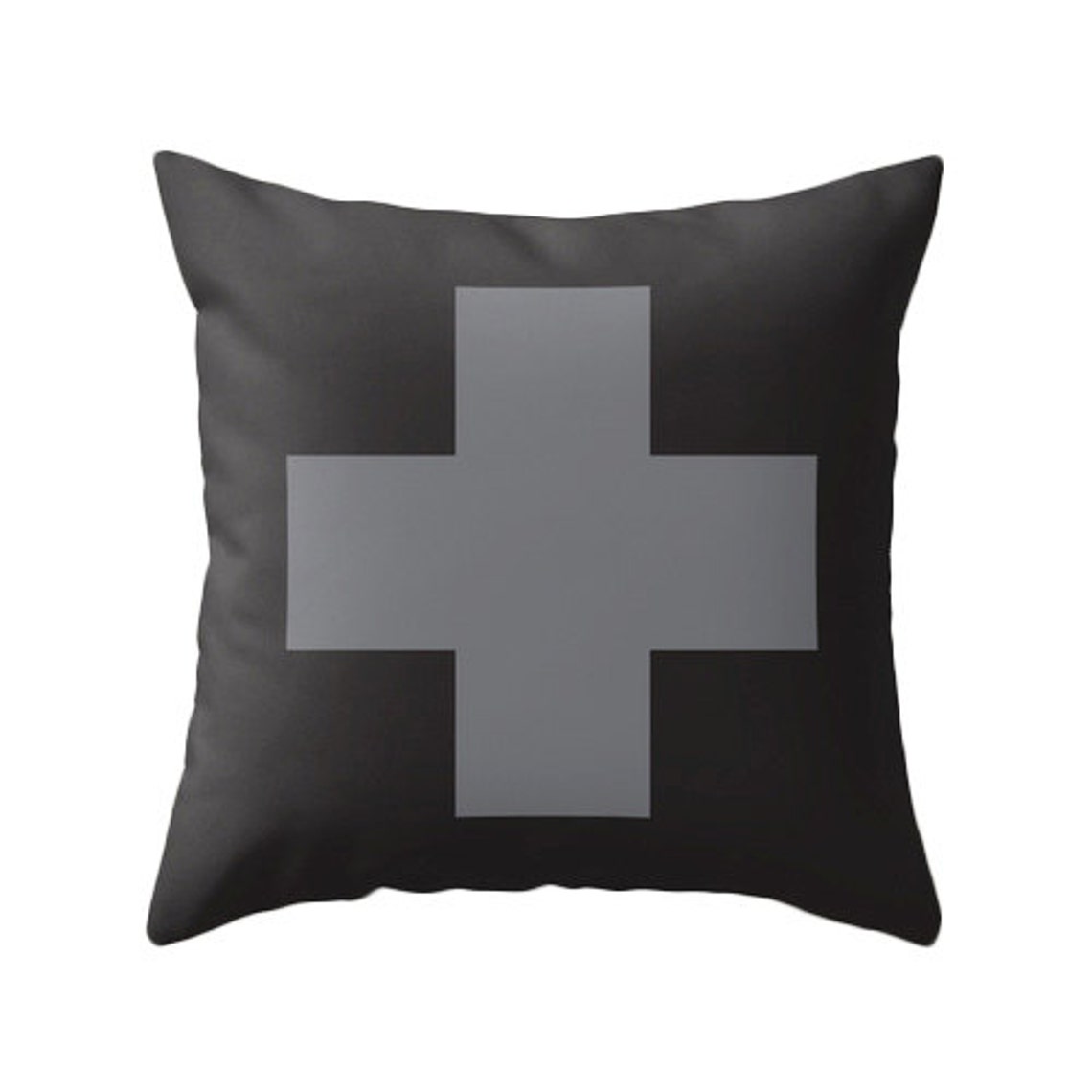 Grey and Black Swiss Cross Pillow Cover Black Swiss Cross Etsy