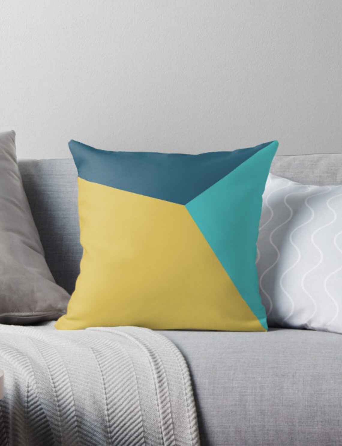 Teal and Yellow Cushion Cover Teal and Yellow Throw Pillow Etsy