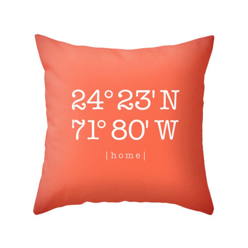 Custom coordinates pillow cover. San Custom Personalized Pillow Longitude