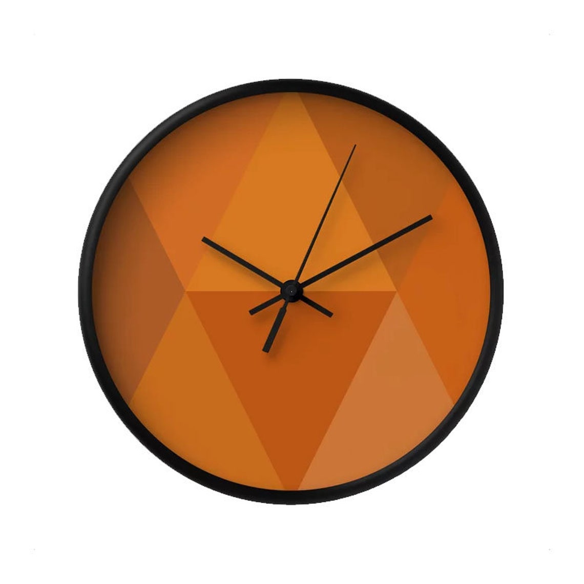 Burnt Orange Wall Clock Geometric Wall Clock Housewarming Gift Etsy UK