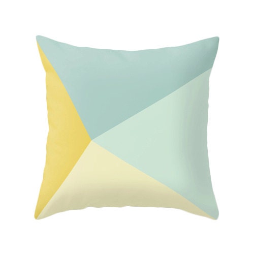 Teal and Yellow Cushion Cover Teal and Yellow Throw Pillow Etsy