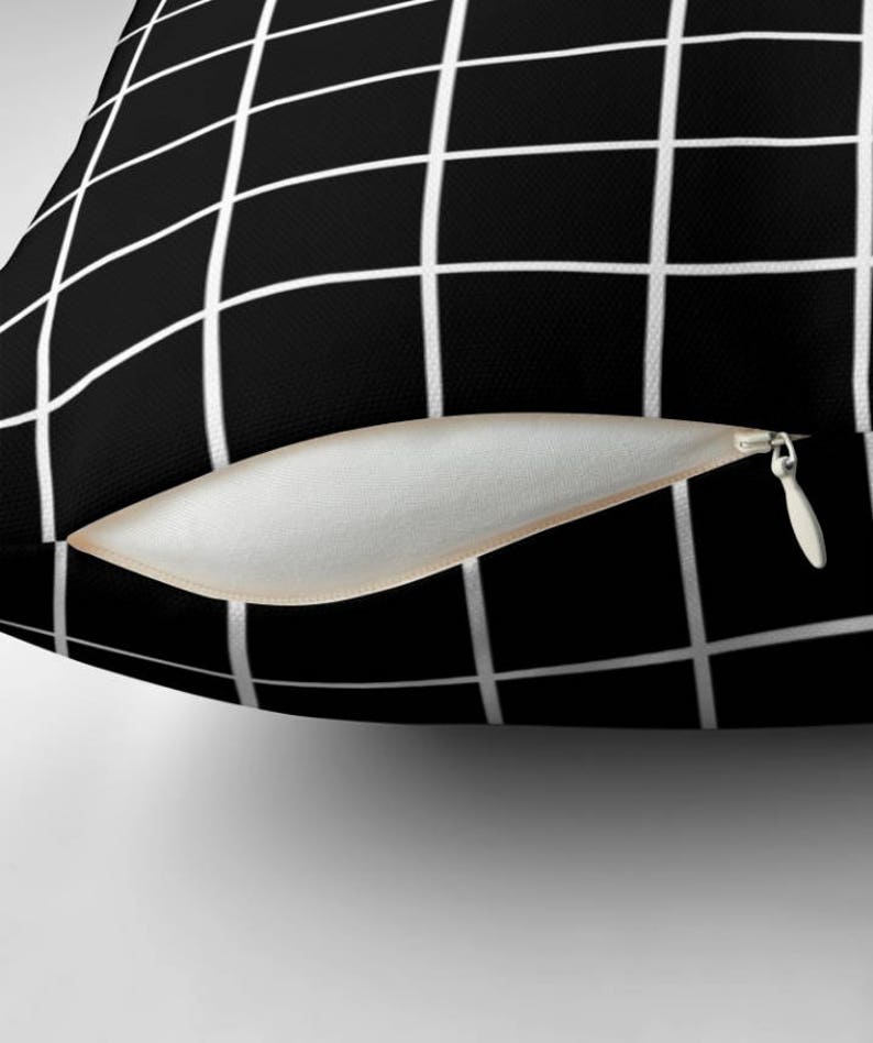 Grid Pillow Grid Cushion Grid Decor Geometric Pillow Geometric Etsy