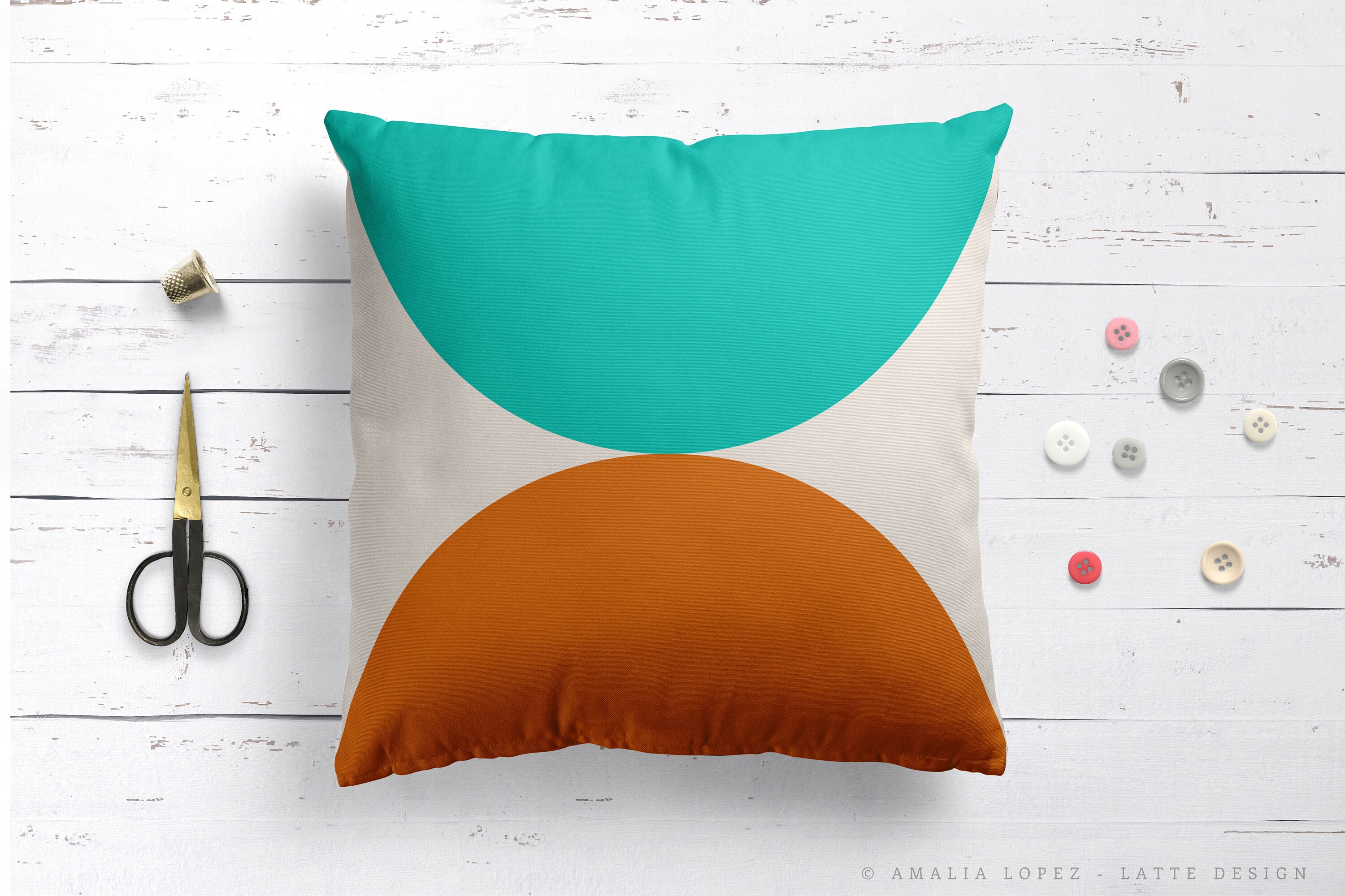 Light Orange and Blue Pillow. Light Orange Pillow Geometric Etsy UK