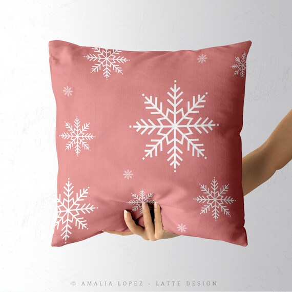 pink snowflake pillow