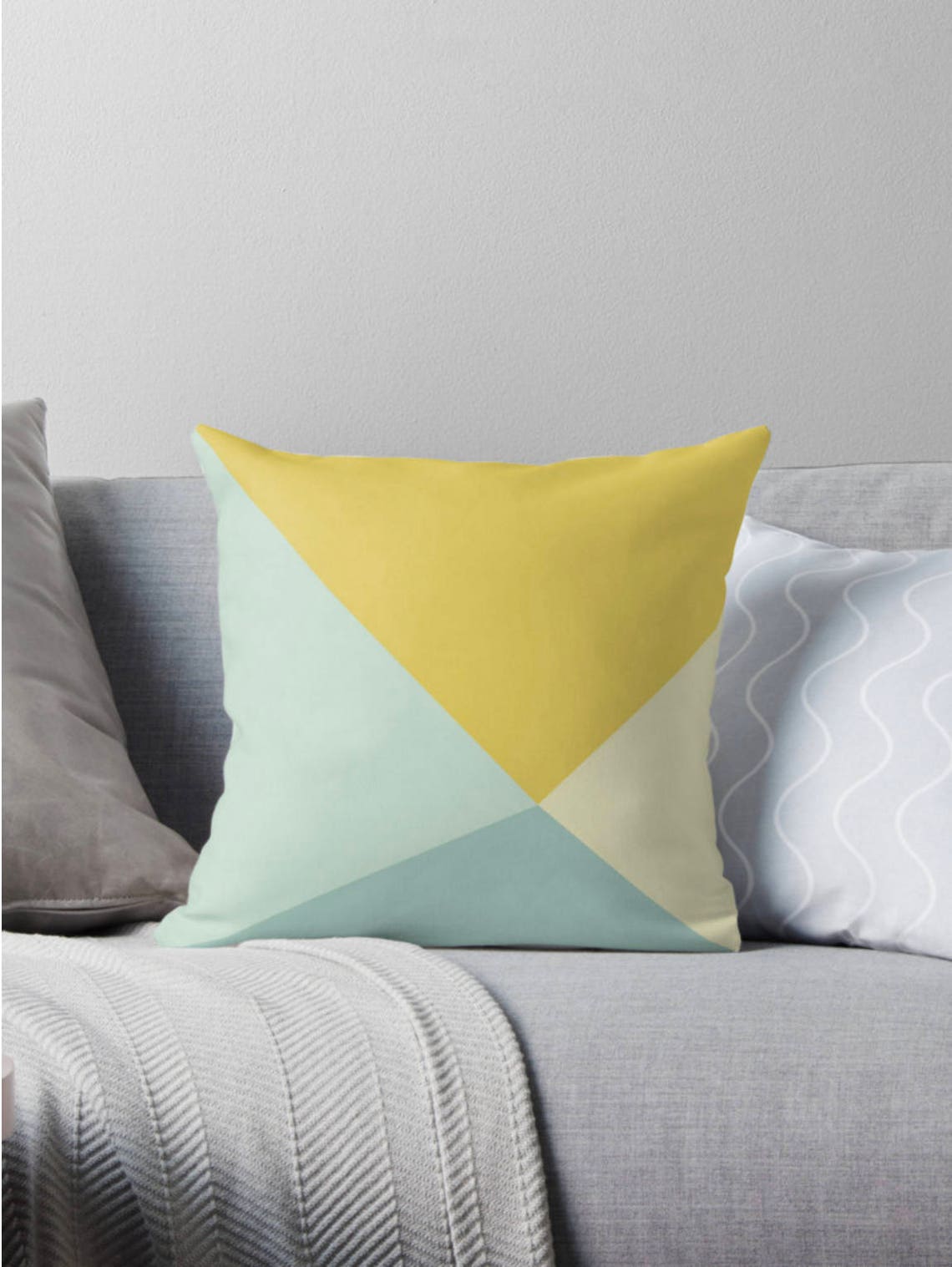 Teal and Yellow Cushion Cover Teal and Yellow Throw Pillow Etsy