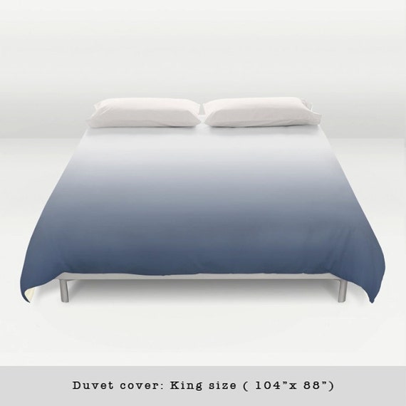 Indigo Blue Gradient Duvet Cover Indigo Blue Bedding Indigo Etsy