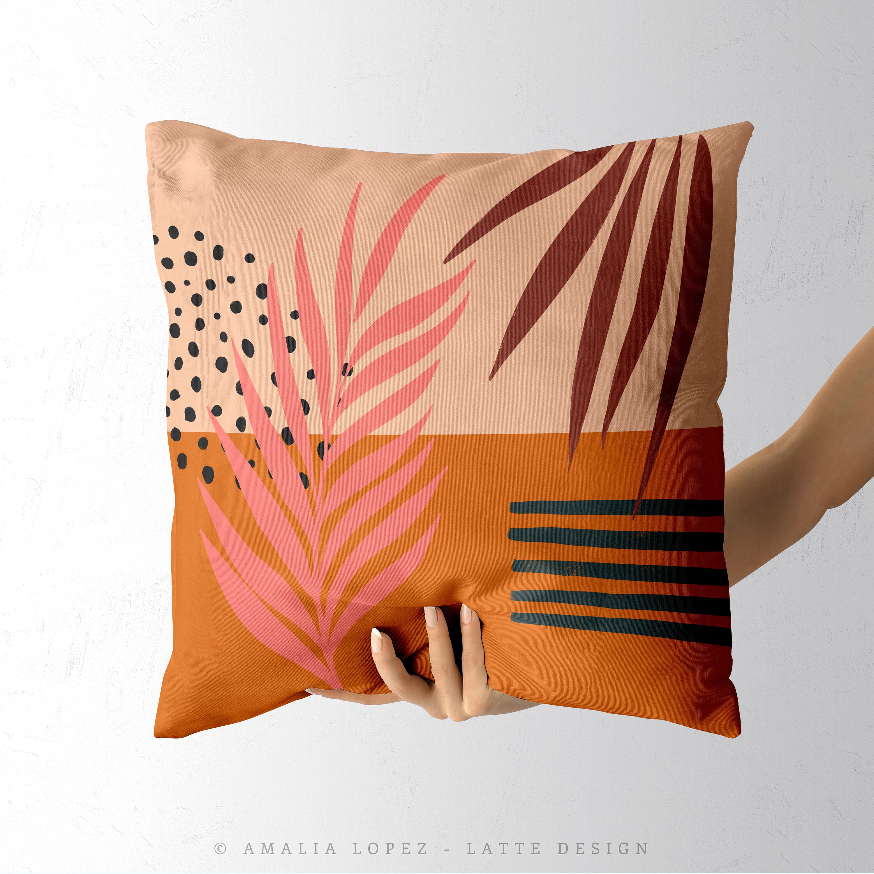Tropical abstraction pillow tropical pillow tropical leaf Etsy