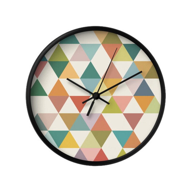 Geometric Wall Clock Mid Century Design Wall Clock Mid Century Etsy