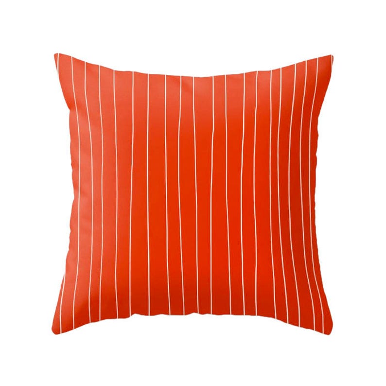 Burnt Orange pillow handmade lines orange stripes cushion dark orange pillow terracotta pillow orange cushion orange stripes pillow