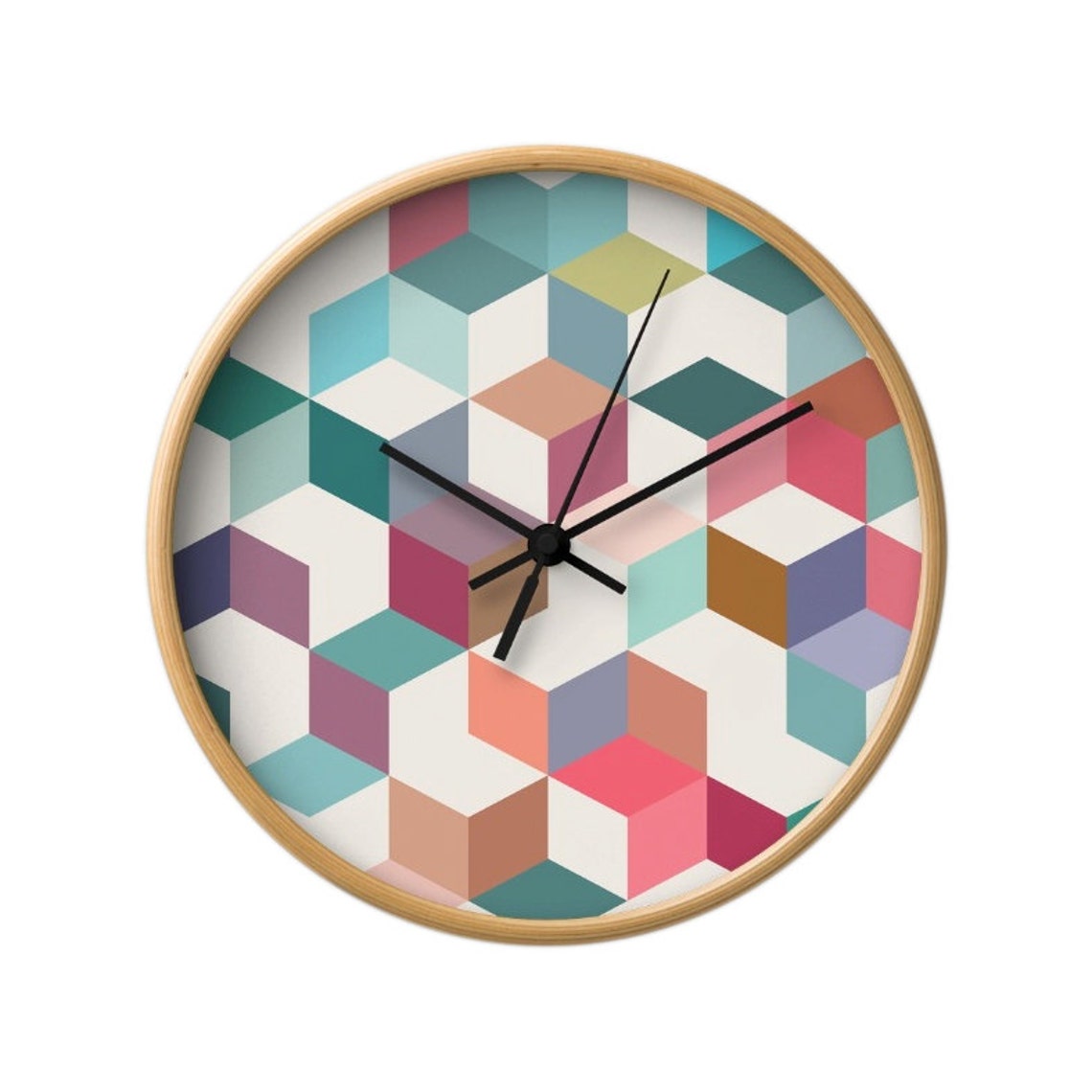 Geometric Wall Clock Mid Century Design Wall Clock Mid Century Etsy UK