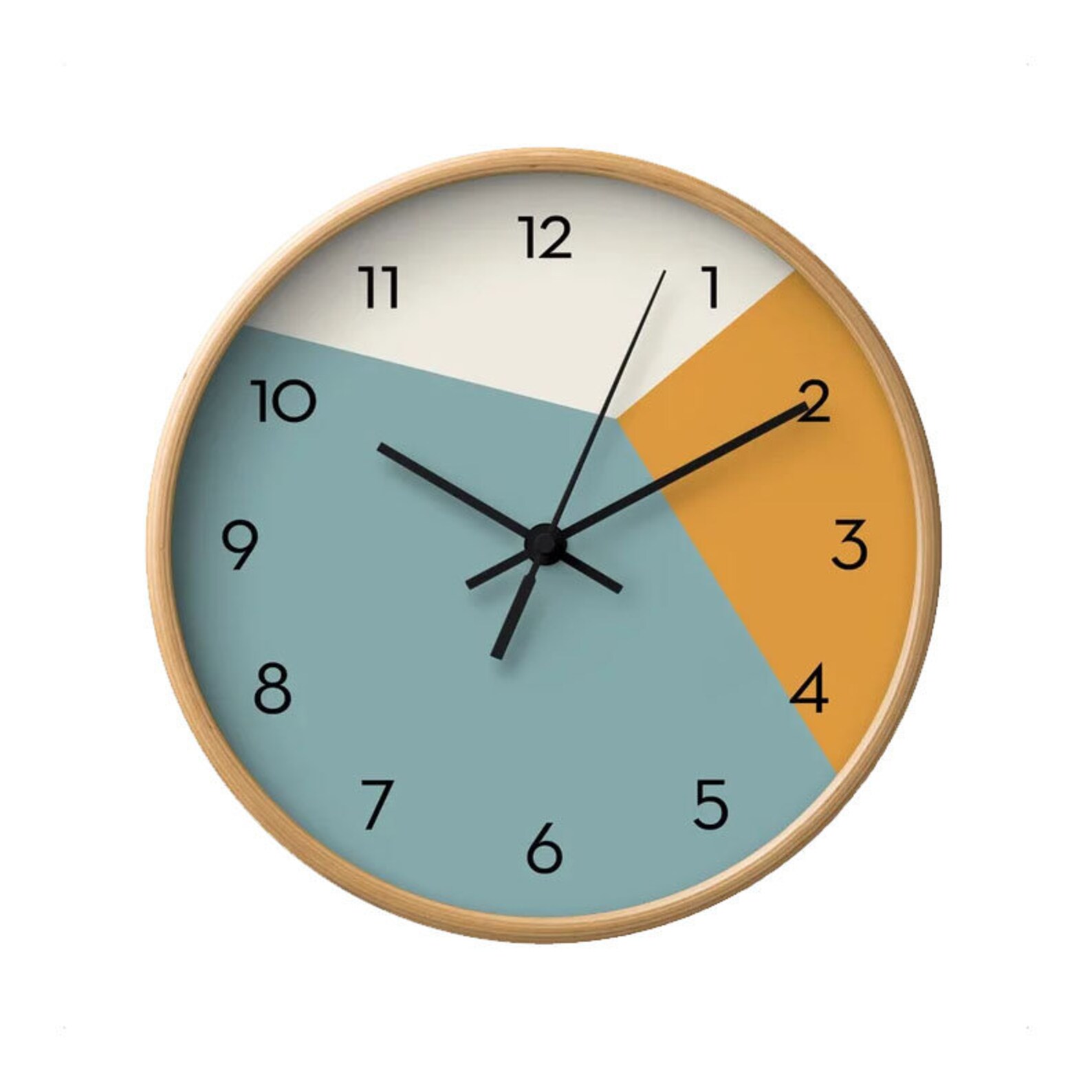 Teal Wall Clock Geometric Wall Clock Housewarming Gift Etsy