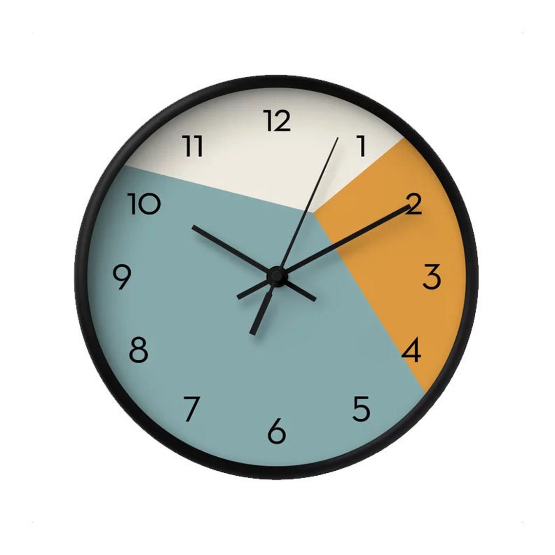 Teal Wall Clock Geometric Wall Clock Housewarming Gift Etsy