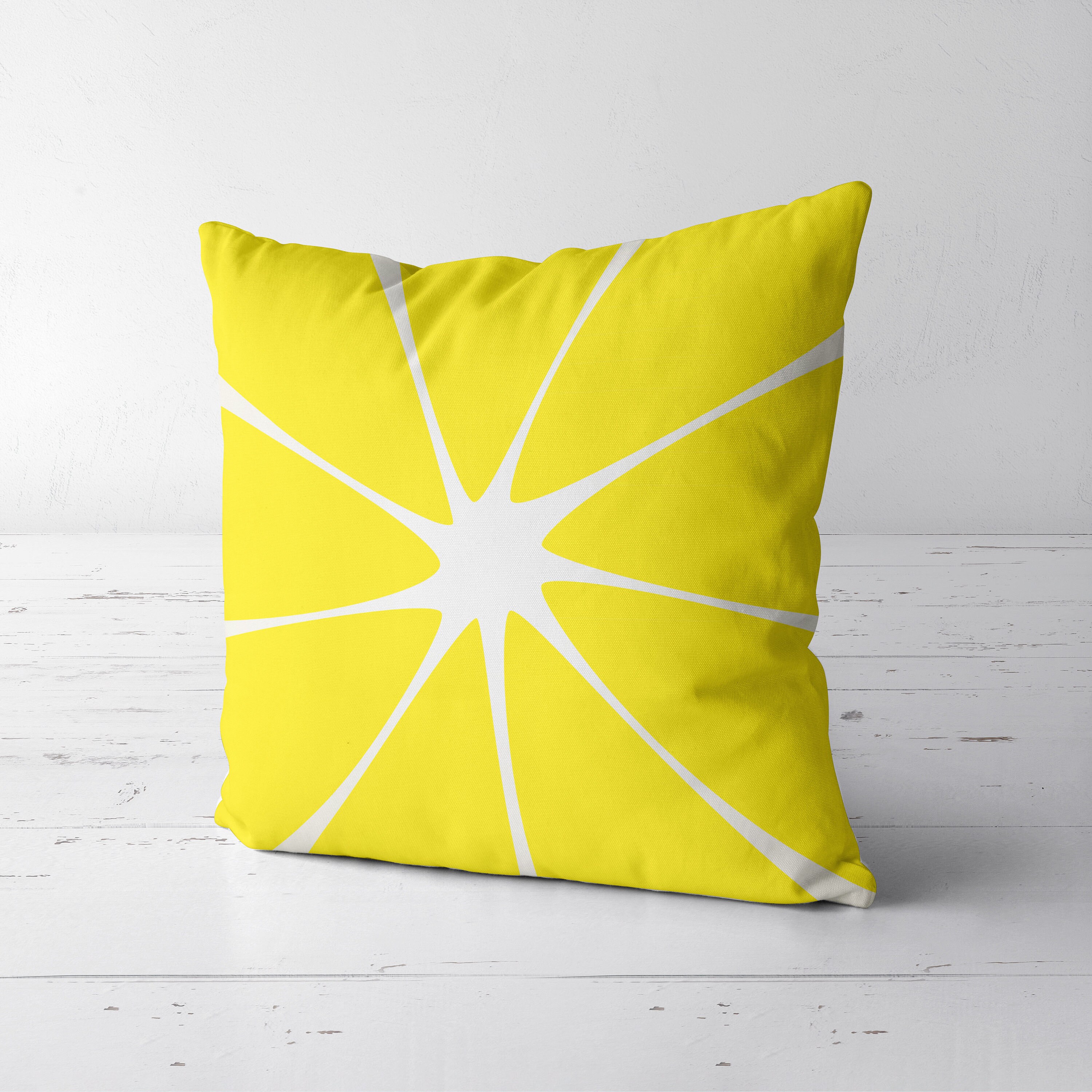 Lemon yellow pillow yellow decor yellow abstract cushion Etsy