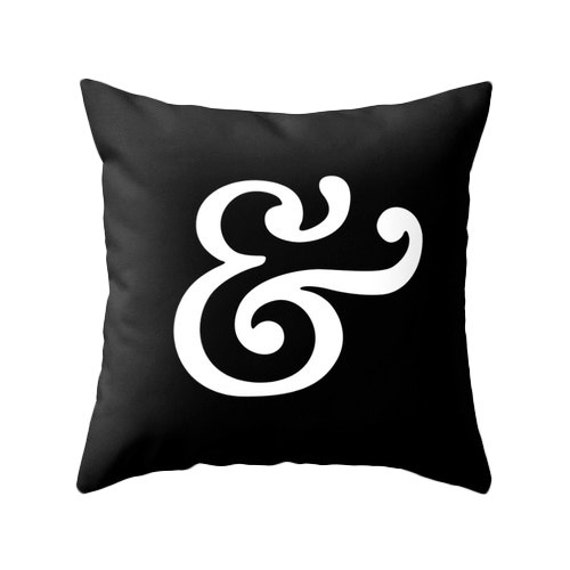 Ampersand Pillow Cover. Black Pillow Ampersand Cushion - Etsy