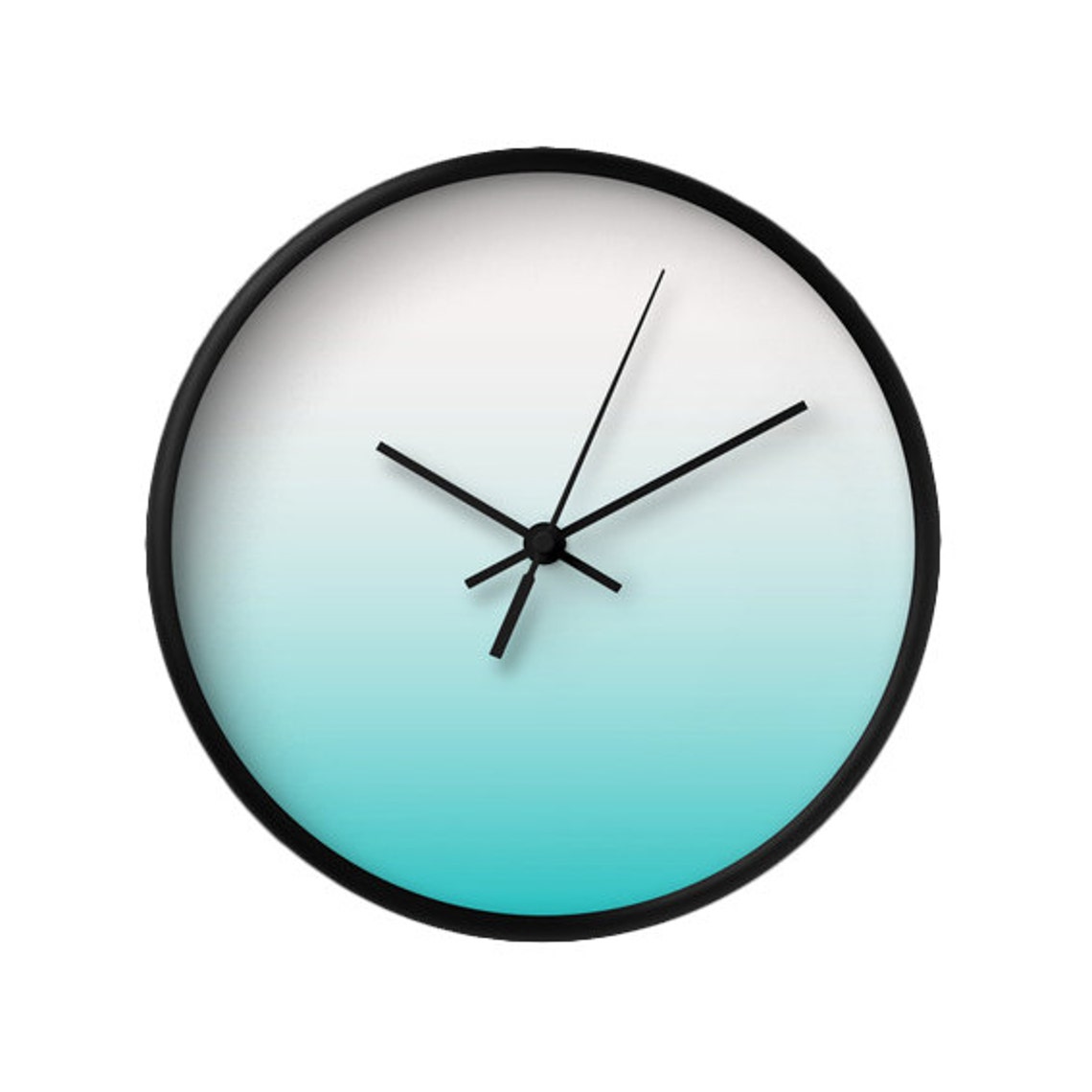 Teal Gradient Wall Clock Housewarming Gift Teal Clock Teal Etsy