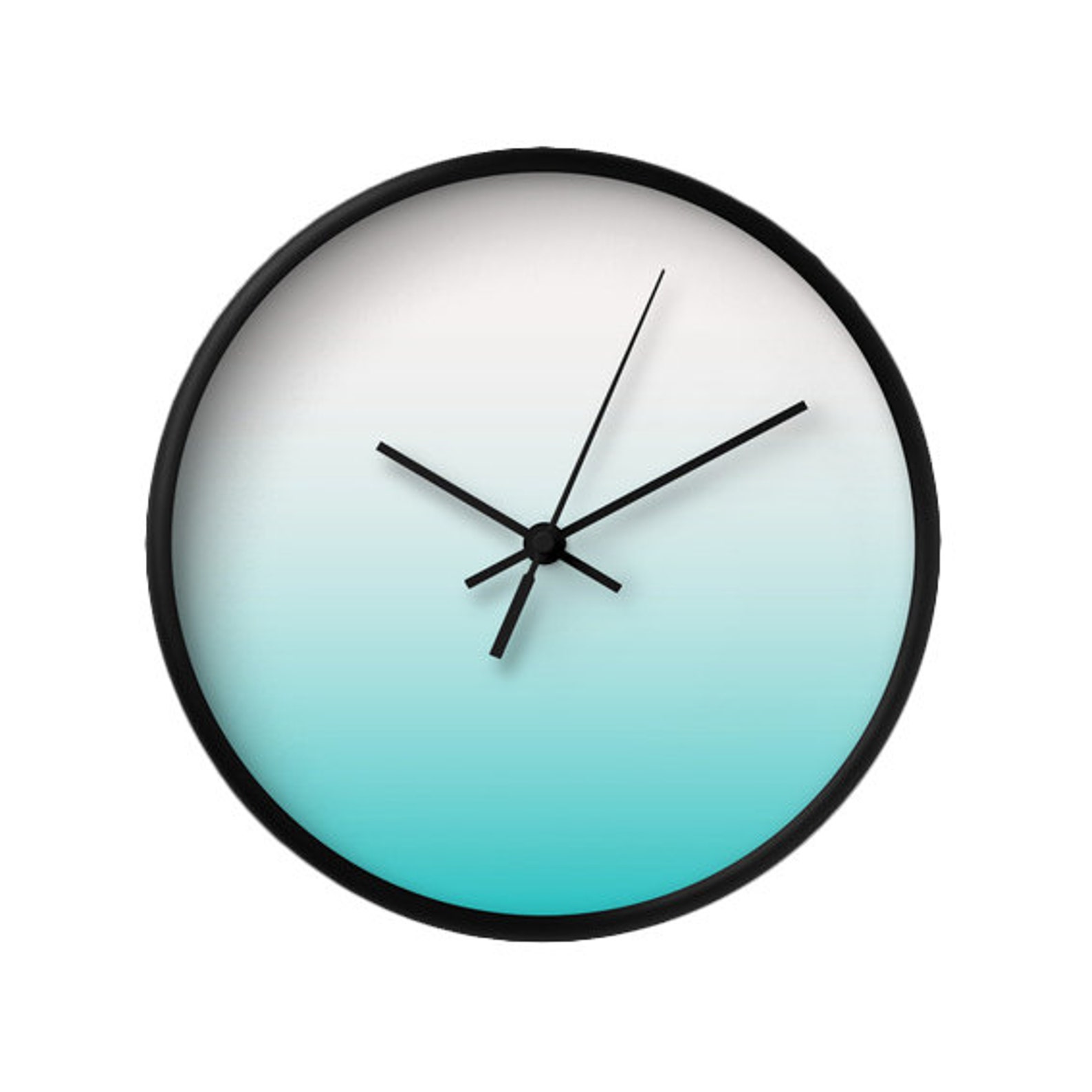 Teal Gradient Wall Clock Housewarming Gift Teal Clock Teal Etsy
