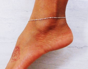 Theia Marquise Anklet, Sterling Silver 925, Ankle Bracelet, 14k Gold Filled , Anklet for Women, Simple Ankle Bracelet