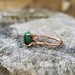 Raw Emerald Ring, May Birthstone Ring, Raw Gemstone Ring, Twig Ring, Rose Gold Ring, Branch Ring, Emerald Ring for Woman
