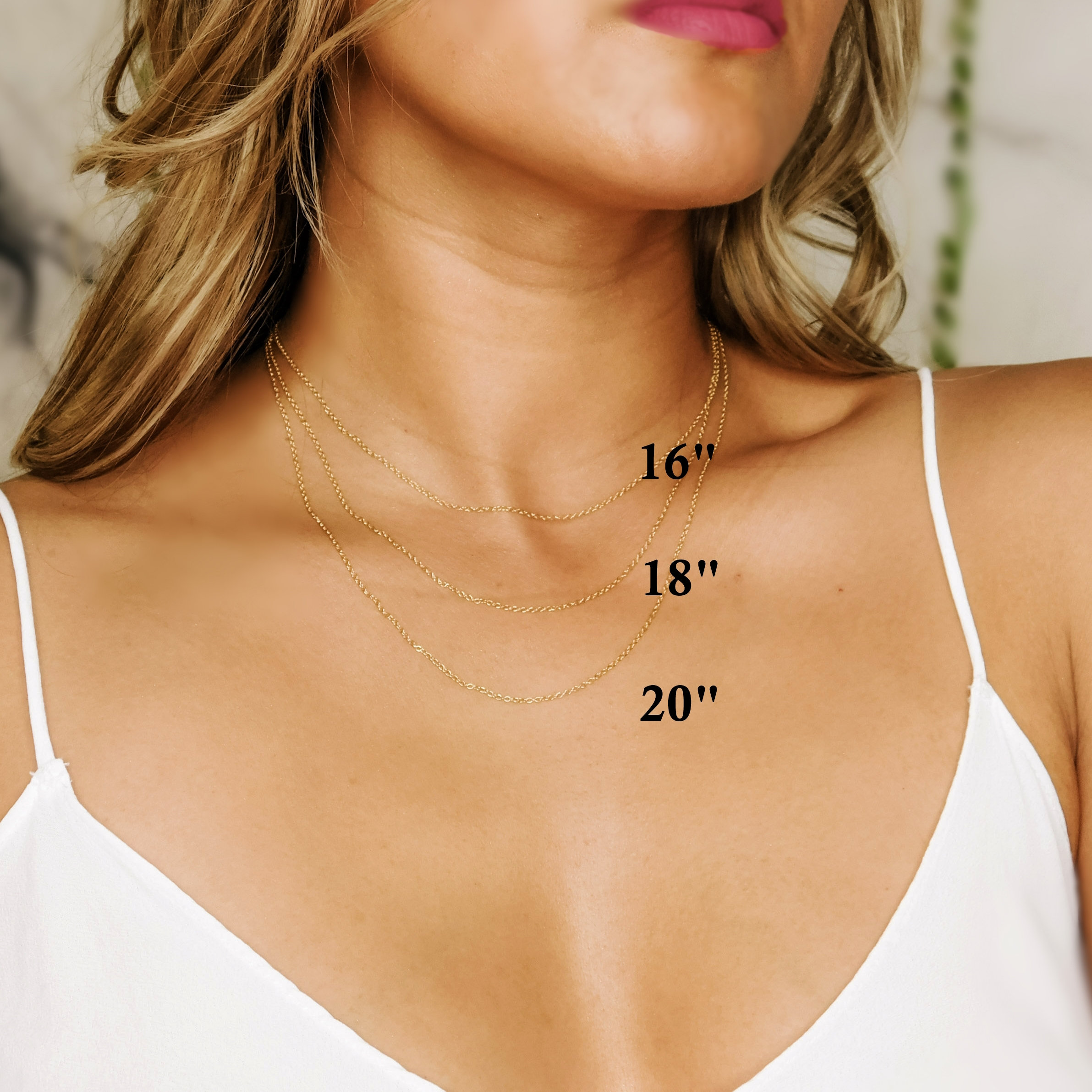 Plain gold necklace womens discount