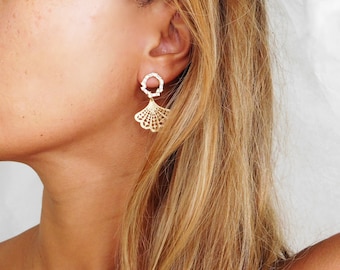 Jolie Filigree Earrings, Gold Earrings, Wedding Jewelry, Branch Chandelier Earrings, Wreath Earrings, Large Statement Earrings