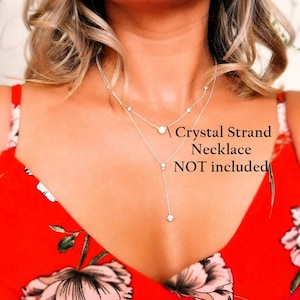 Lariat Necklace, Vivienne, Dainty Y, Cubic Zirconia Diamond Necklace image 2