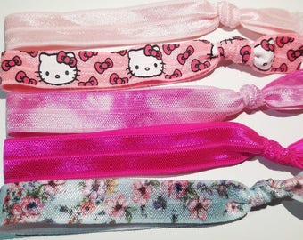 Hair Ties, No Crease Hair Ties, Creaseless Hair Ties, No Crease Hair Elastic, Yoga Hair Ties, Ribbon Hair Ties, Hello Kitty, gift ideas