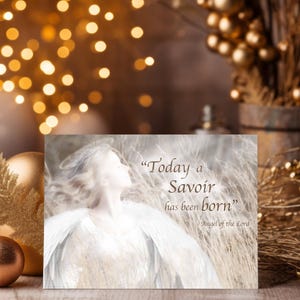 Christmas Card, Digital Files Easy to have printed or print yourself, Angel, A Savoir is Born