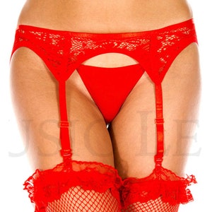 Lace Adjustable Garter Belt Exotic Dancewear Stripper Role Play Pole Dance Rave Outfit Black White Red Red