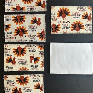 Thanksgiving zelfgemaakte ansichtkaarten van stof - Set van 5