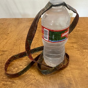 Fall color  fabric  bottle carrier -cross body strap for water bottles