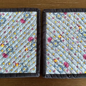 Blue chicken Chenille Potholder Sets of 2
