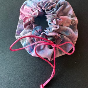 Pinkteal Batik  Fabric jewelry pouch