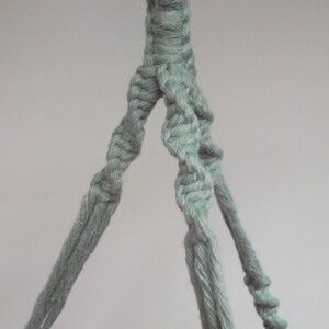 Faded cyan bluish green cotton macrame plant hanger. Many sizes. 26in-53inDOUBLE 2-TIER, Flowerpot hanger image 3