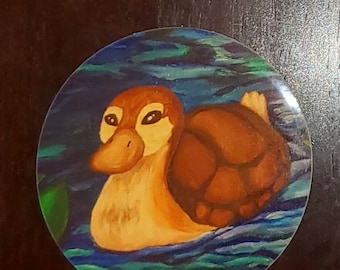 Turtle Duck 3x3 Stickers