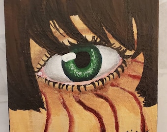 Eren Jeager Eye 4x4in Acrylic Painting
