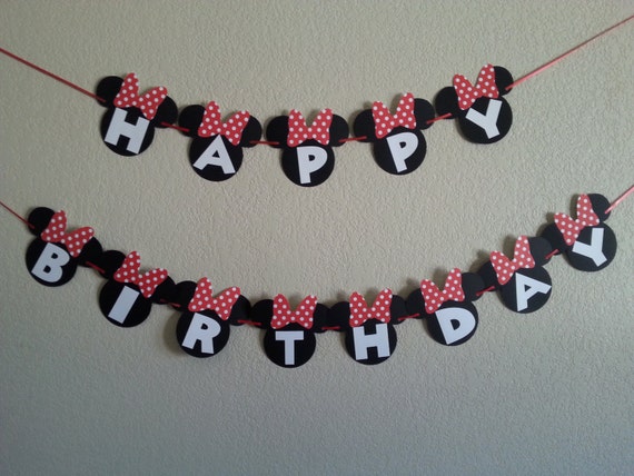Banniere De Joyeux Anniversaire Minnie Mouse Rose Ou Rouge Etsy Banniere De Joyeux Anniversaire Minnie Mouse Rose Ou Rouge Etsy
