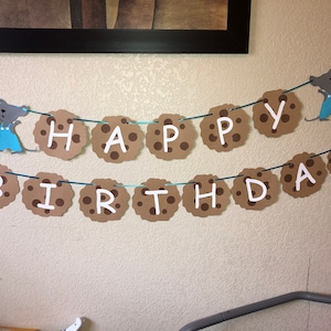 Cookie Mouse Happy Birthday Banner Can be Personalized