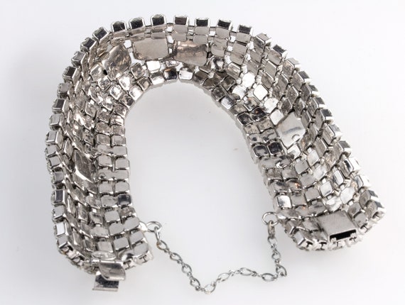 Weiss wide rhinestone bracelet circa 1950s-60s br… - image 4