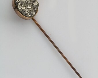 Victorian 14k stick pin with pyrite stone. skvc444