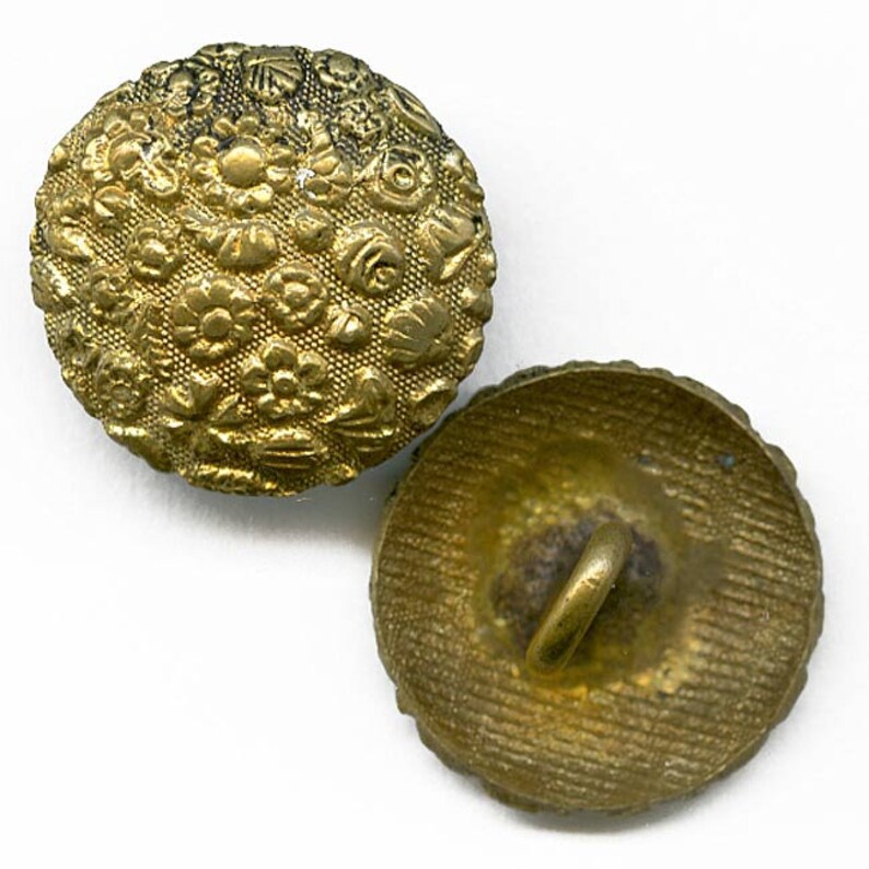 Set of 2 Victorian Gilt Brass Buttons. Acvcbt240 Etsy