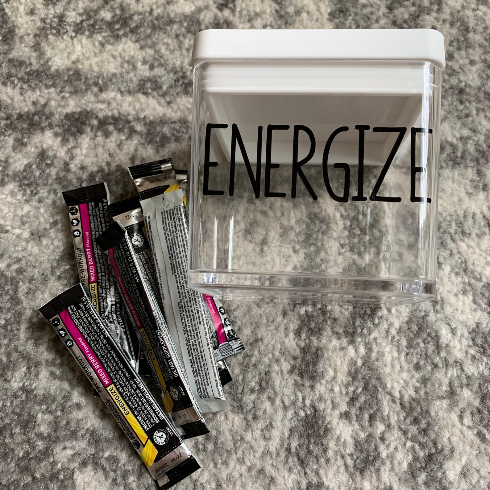 Energize Container for Preworkout // Beachbody or Fitness Etsy